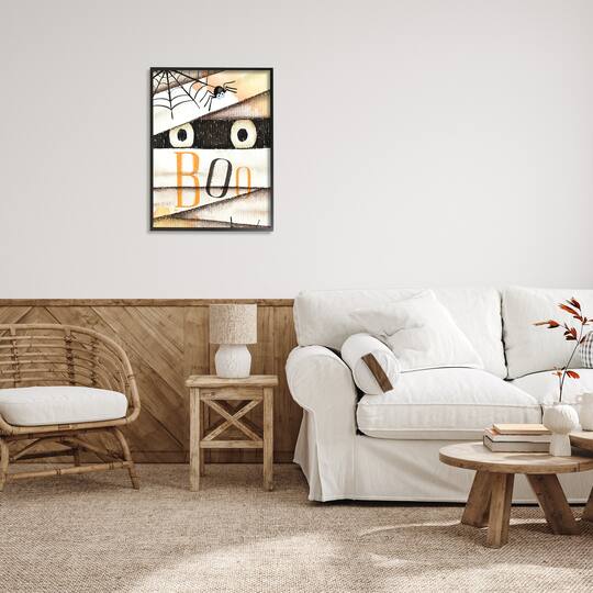 Stupell Industries Boo Creepy Eyes Peeking Framed Giclee Art